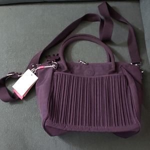 Purple Pleated Auberg Shoulder Bag